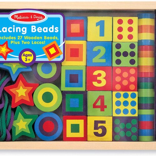 Melissa & Doug Deluxe Wooden Lacing Beads