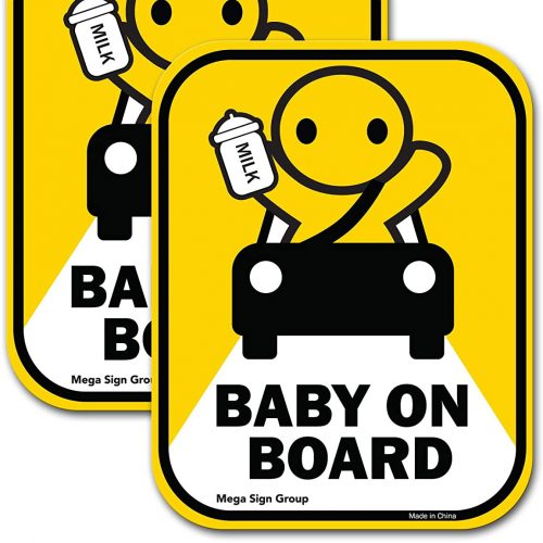 baby on board sticker reflective 2 pack